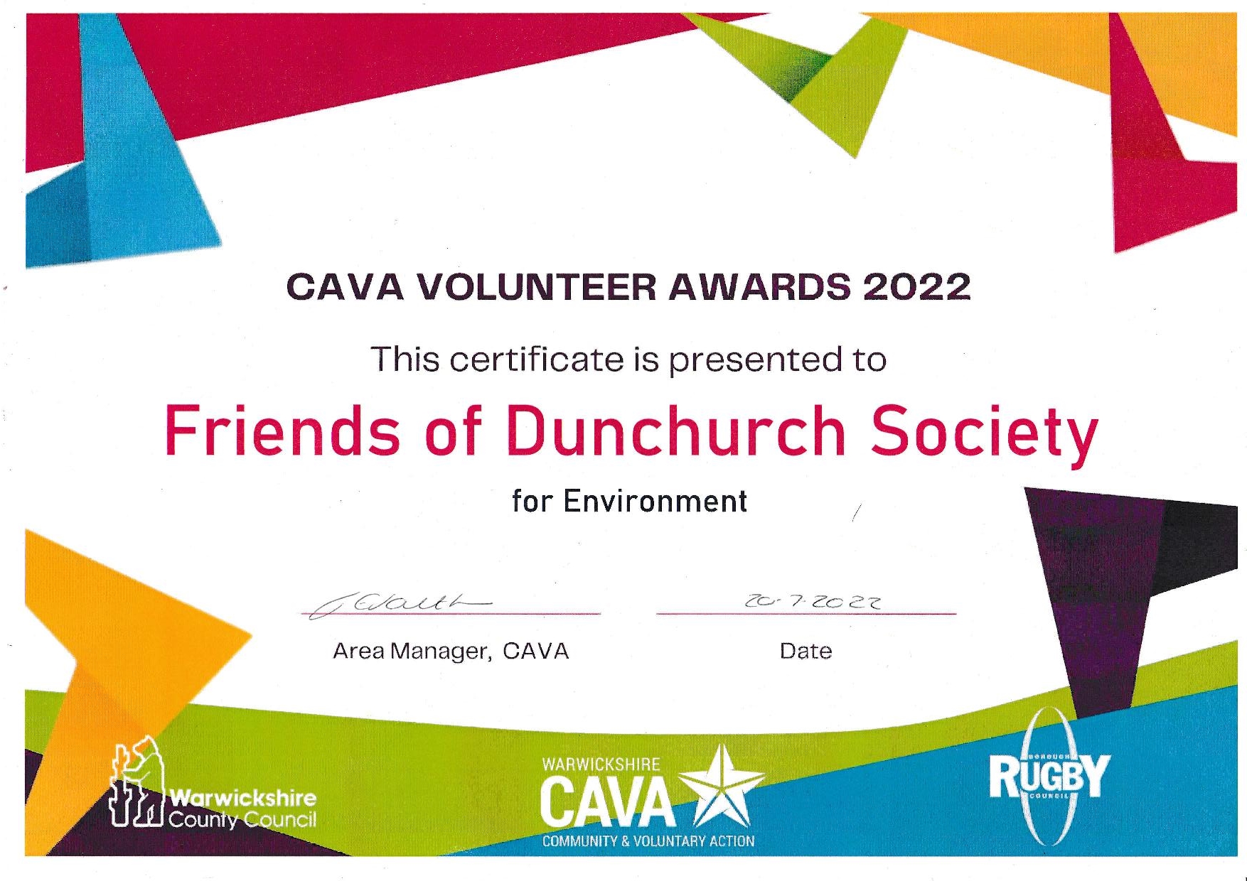 Rugby Environment Award 2022